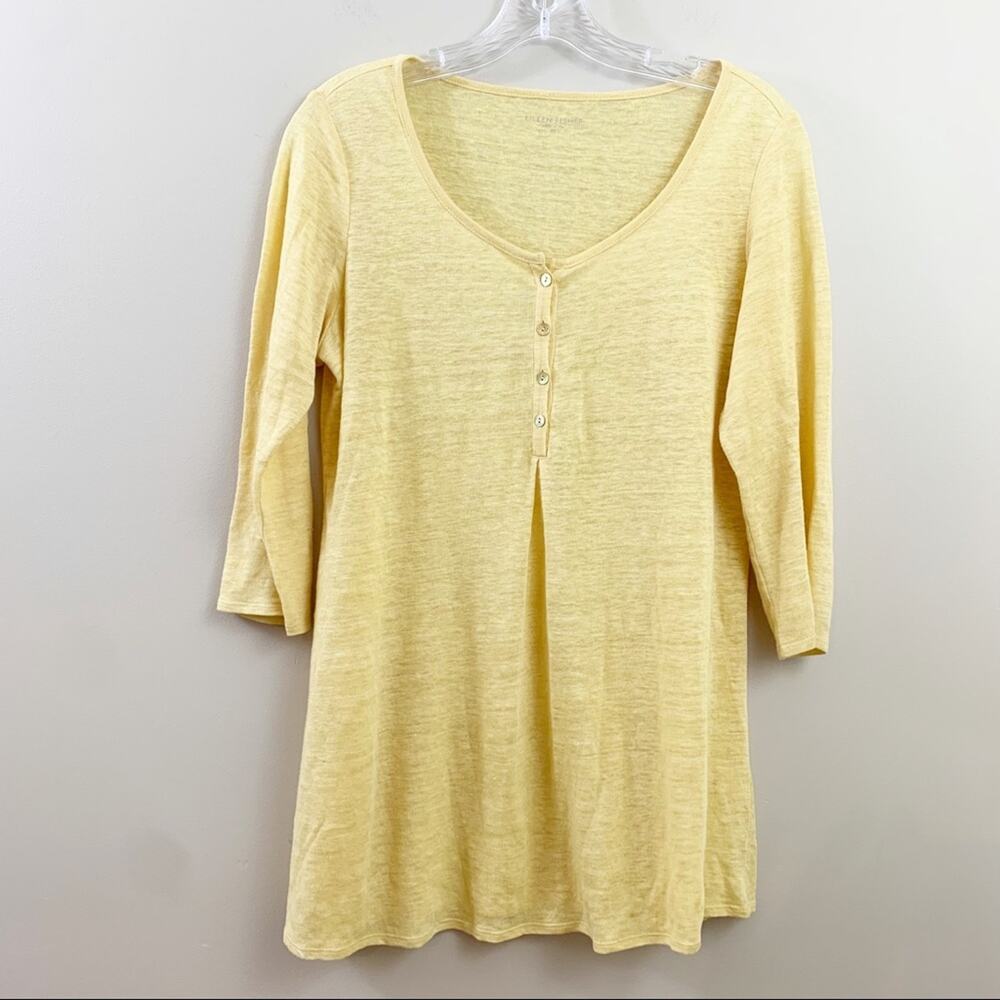 Eileen Fisher Linen Yellow Tunic Top